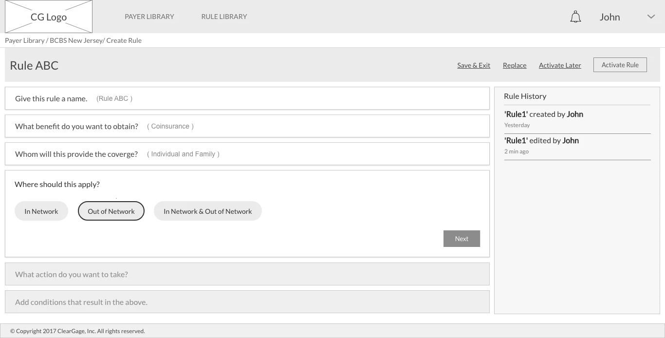 Wizard wireframe, step 4 of 6