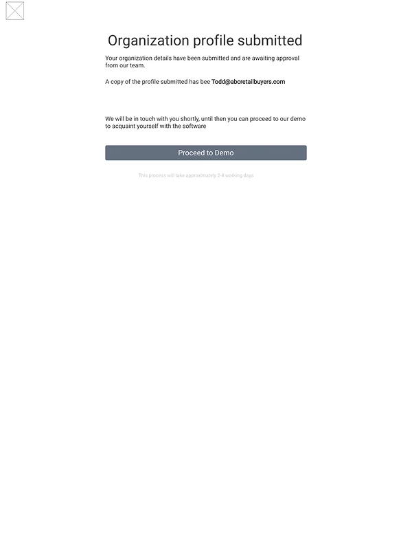 Wireframe: Profile submitted