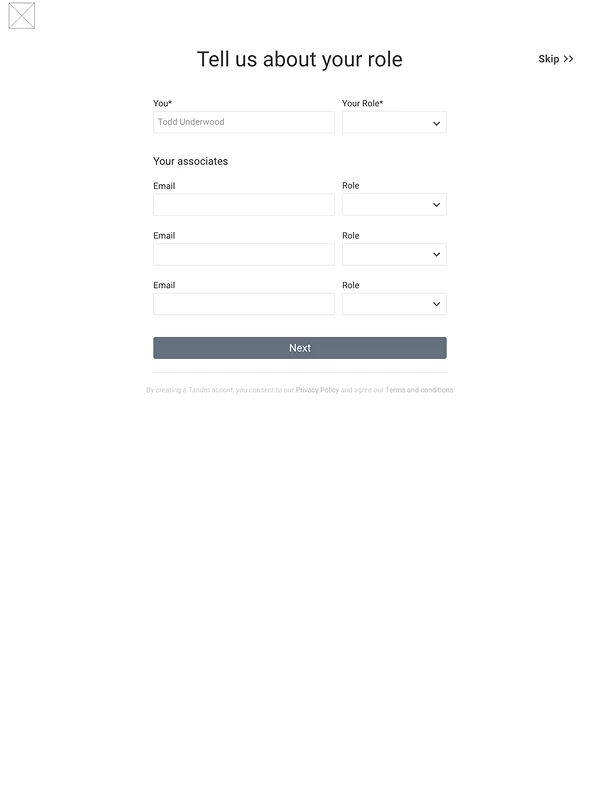 Wireframe: Your role and associates